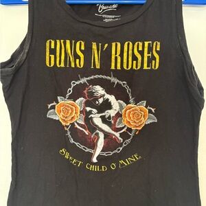 Bravado Guns N' Roses Black Tank Top with Yellow and Orange Accents